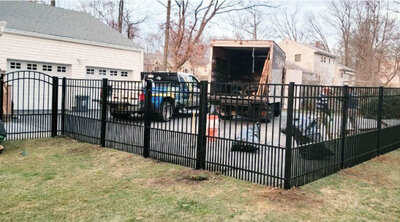 Aluminum w/ Puppy Picket fence installation in New Jersey | Fence Pro by Bruno