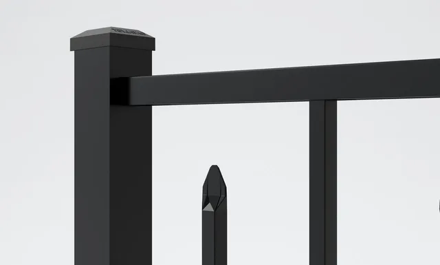 Catalyst Augustine aluminum fence in matte black