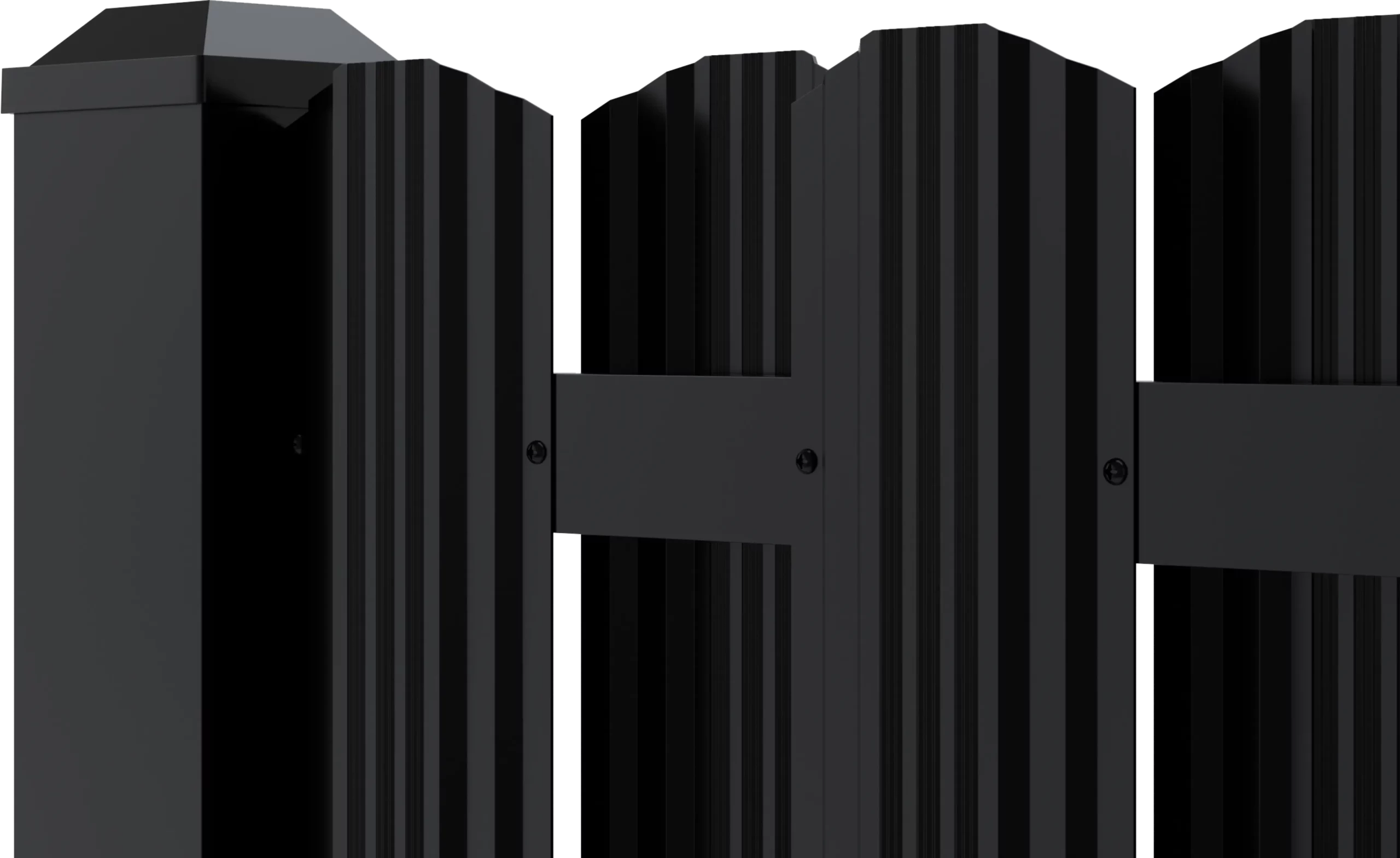 Catalyst Highlands aluminum fence in matte black