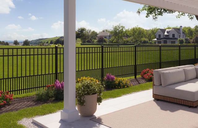 Catalyst Raleigh aluminum fence in matte black