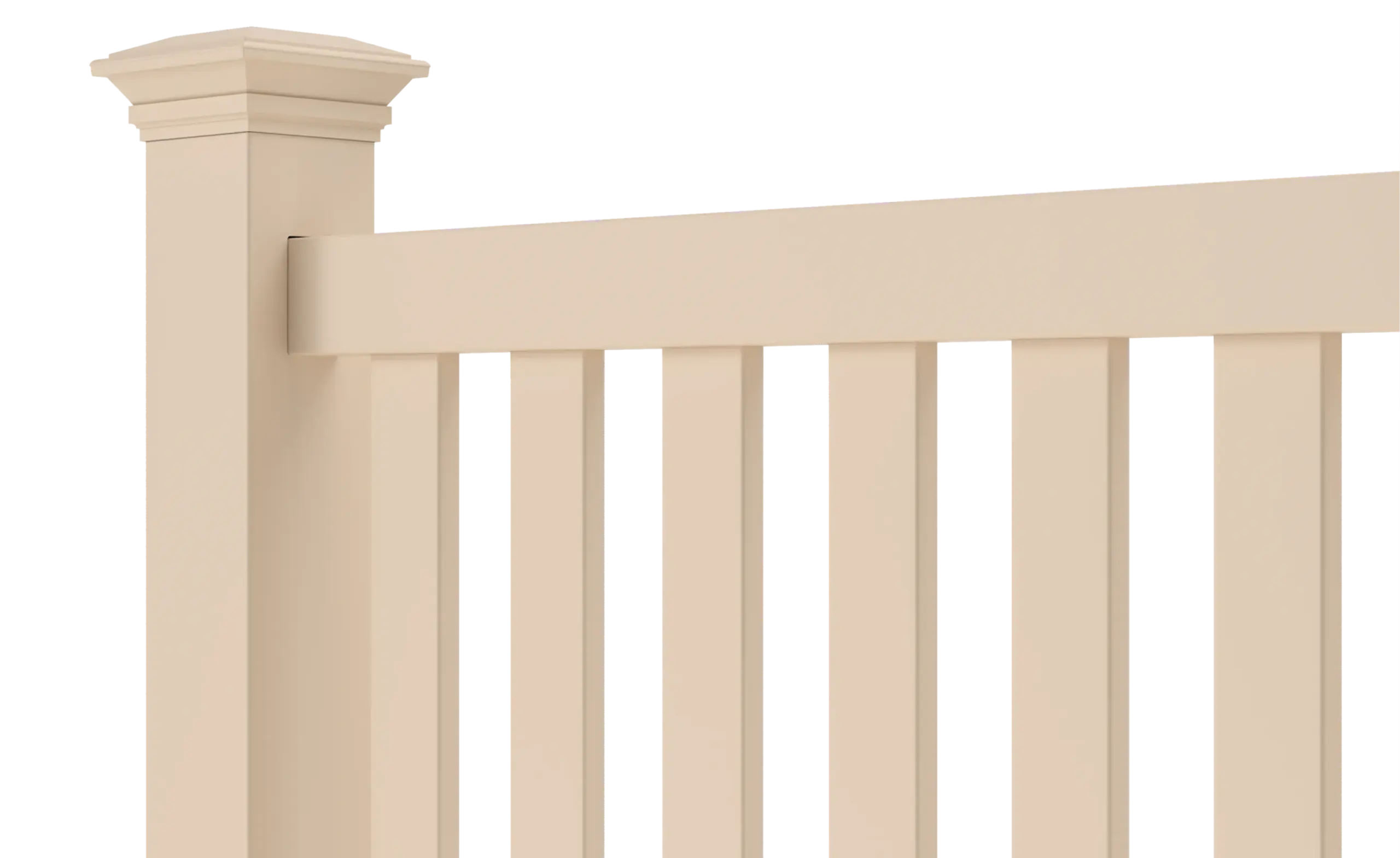 Catalyst Norwalk closed-picket vinyl fence in white