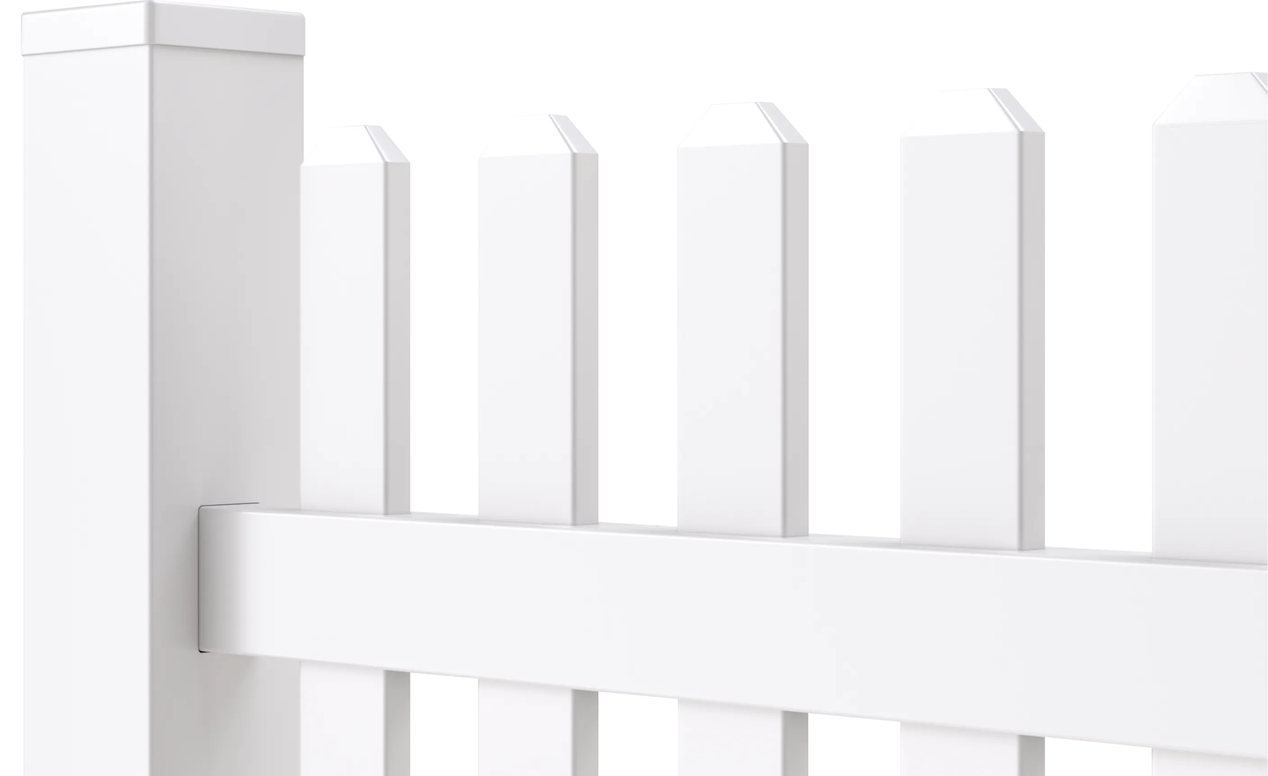 Catalyst Rockport classic dog-ear picket vinyl fence in white