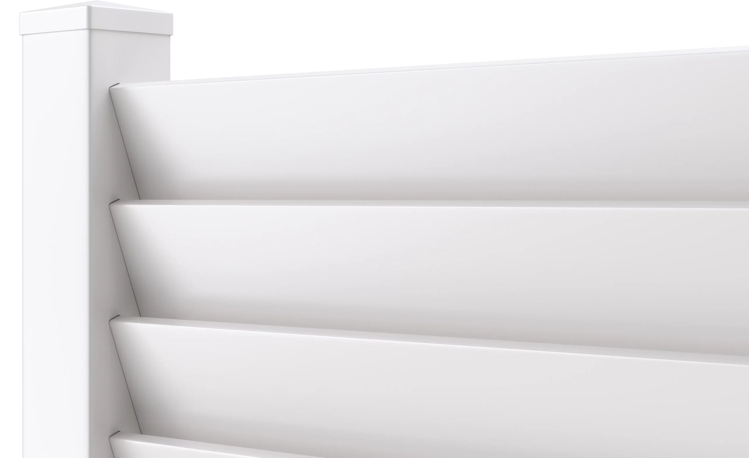 Catalyst Seaside horizontal louvered vinyl fence in white