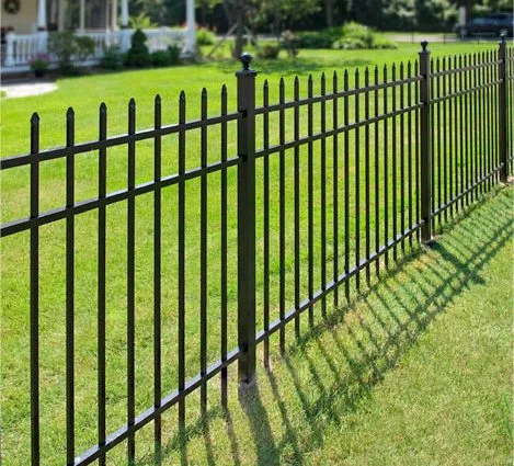 Eastern Ornamental Style 101 — 48-inch black aluminum fence with pressed-point pickets