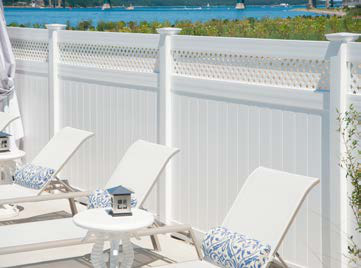 Illusions tongue-and-groove vinyl privacy fence in Classic White