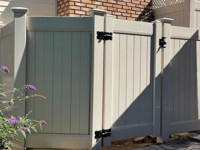 Residential vinyl fence project — full perimeter installation
